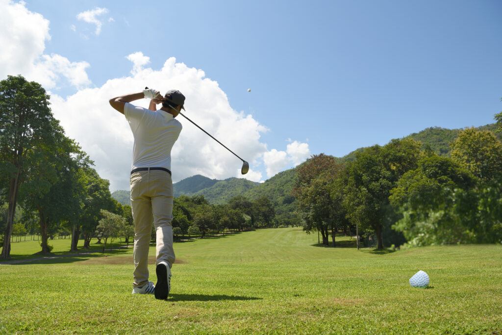 Golfer swinging 1